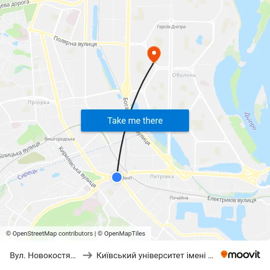 Вул. Новокостянтинівська to Київський університет імені Бориса Грінченка map