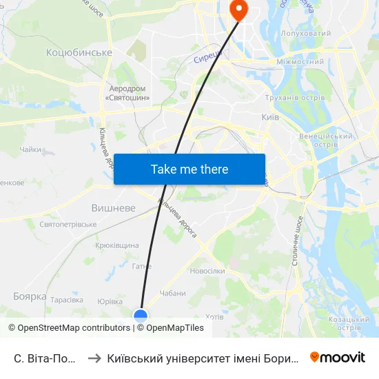 С. Віта-Поштова to Київський університет імені Бориса Грінченка map