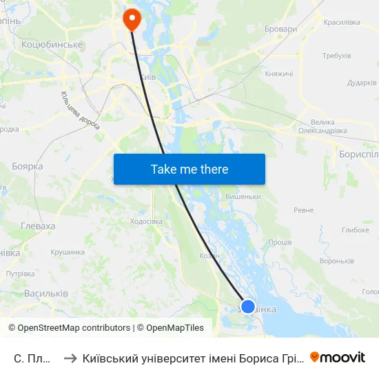 С. Плюти to Київський університет імені Бориса Грінченка map