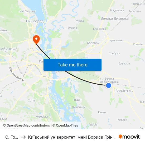 С. Гора to Київський університет імені Бориса Грінченка map