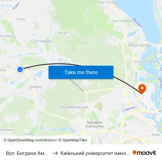 Вул. Богдана Хмельницького to Київський університет імені Бориса Грінченка map