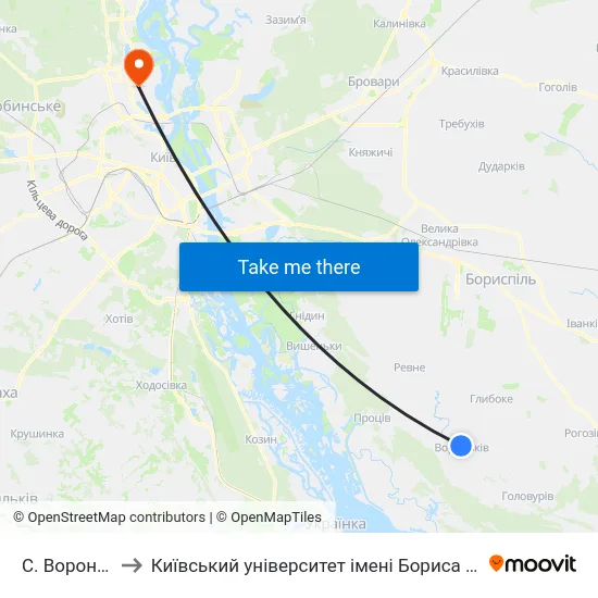С. Вороньків to Київський університет імені Бориса Грінченка map