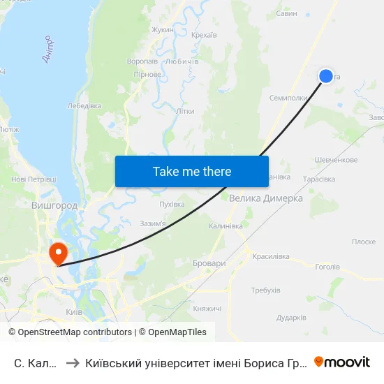 С. Калита to Київський університет імені Бориса Грінченка map