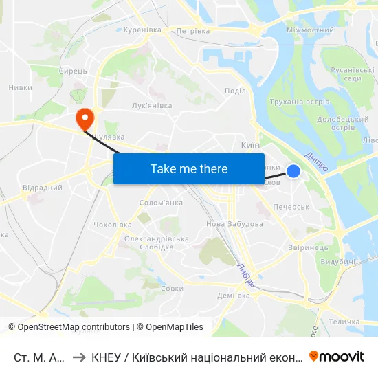 Ст. М. Арсенальна to КНЕУ / Київський національний економічний університет ім. В. Гетьмана map
