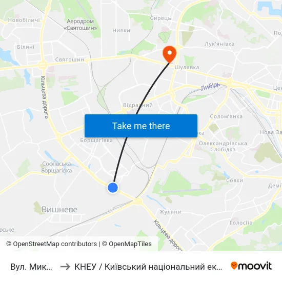 Вул. Миколи Трублаїні to КНЕУ / Київський національний економічний університет ім. В. Гетьмана map