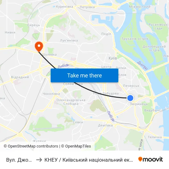 Вул. Джона Маккейна to КНЕУ / Київський національний економічний університет ім. В. Гетьмана map