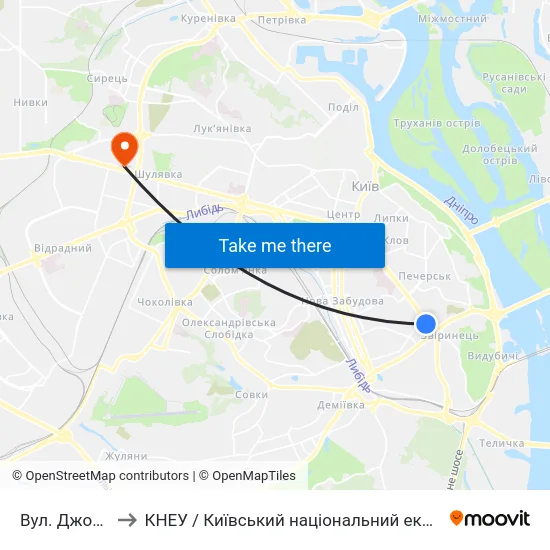 Вул. Джона Маккейна to КНЕУ / Київський національний економічний університет ім. В. Гетьмана map