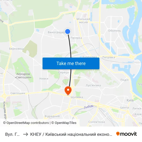 Вул. Галицька to КНЕУ / Київський національний економічний університет ім. В. Гетьмана map