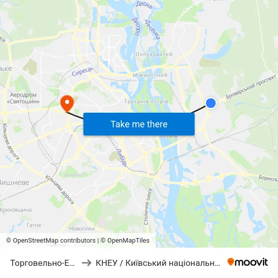 Торговельно-Економічний Університет to КНЕУ / Київський національний економічний університет ім. В. Гетьмана map