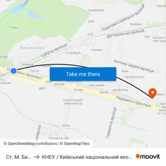 Ст. М. Берестейська to КНЕУ / Київський національний економічний університет ім. В. Гетьмана map
