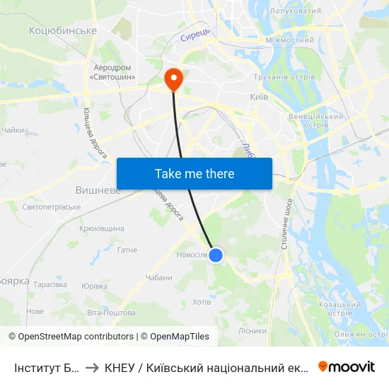 Інститут Бджільництва to КНЕУ / Київський національний економічний університет ім. В. Гетьмана map