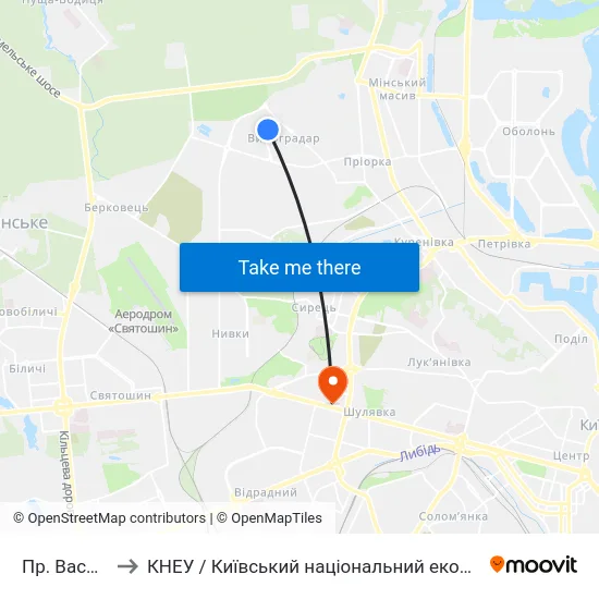 Пр. Василя Порика to КНЕУ / Київський національний економічний університет ім. В. Гетьмана map