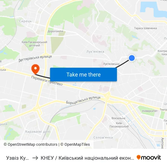 Узвіз Кудрявський to КНЕУ / Київський національний економічний університет ім. В. Гетьмана map