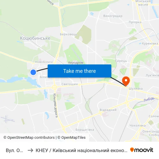 Вул. Обухівська to КНЕУ / Київський національний економічний університет ім. В. Гетьмана map