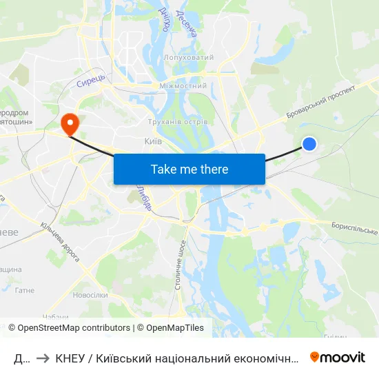 Дврз to КНЕУ / Київський національний економічний університет ім. В. Гетьмана map