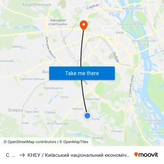 С. Хотів to КНЕУ / Київський національний економічний університет ім. В. Гетьмана map