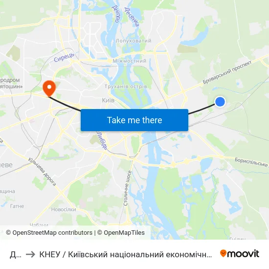Дврз to КНЕУ / Київський національний економічний університет ім. В. Гетьмана map