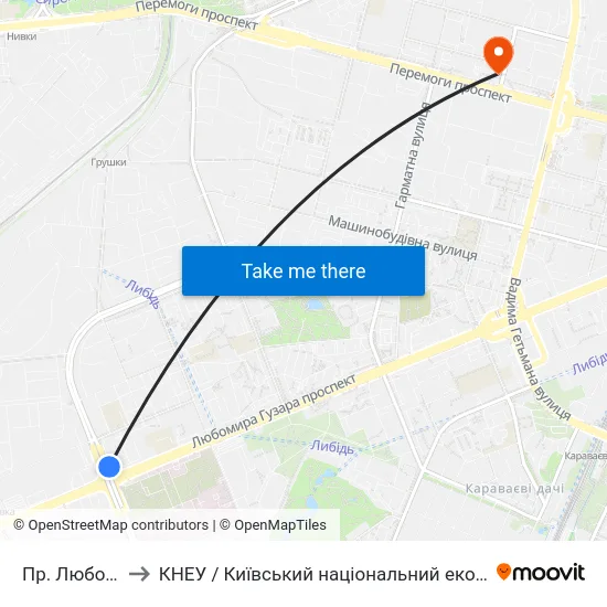 Пр. Любомира Гузара to КНЕУ / Київський національний економічний університет ім. В. Гетьмана map