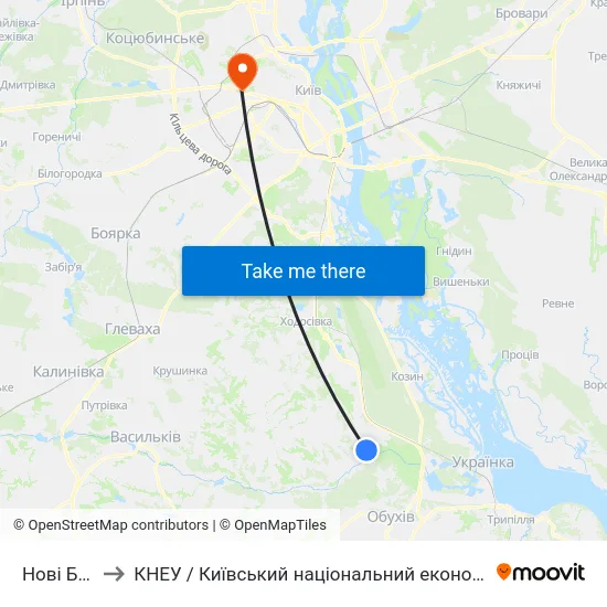 Нові Безрадичі to КНЕУ / Київський національний економічний університет ім. В. Гетьмана map