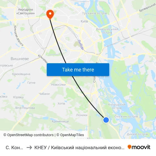 С. Конча-Заспа to КНЕУ / Київський національний економічний університет ім. В. Гетьмана map