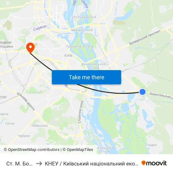 Ст. М. Бориспільська to КНЕУ / Київський національний економічний університет ім. В. Гетьмана map