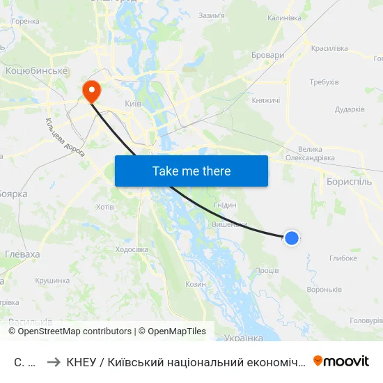 С. Ревне to КНЕУ / Київський національний економічний університет ім. В. Гетьмана map