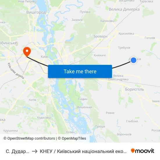 С. Дударків (Центр) to КНЕУ / Київський національний економічний університет ім. В. Гетьмана map