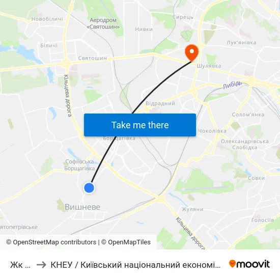 Жк Софія to КНЕУ / Київський національний економічний університет ім. В. Гетьмана map