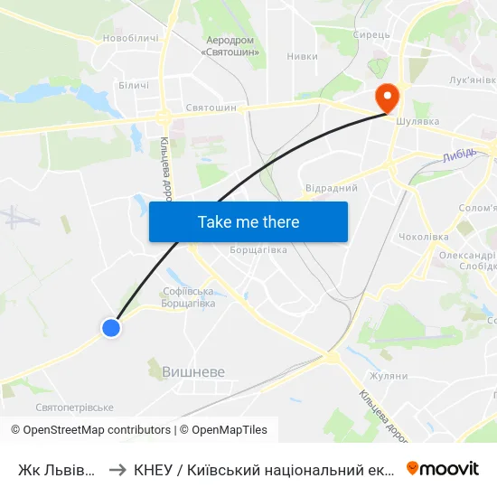 Жк Львівський Маєток to КНЕУ / Київський національний економічний університет ім. В. Гетьмана map