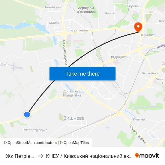 Жк Петрівський Квартал to КНЕУ / Київський національний економічний університет ім. В. Гетьмана map