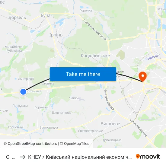 С. Мила to КНЕУ / Київський національний економічний університет ім. В. Гетьмана map
