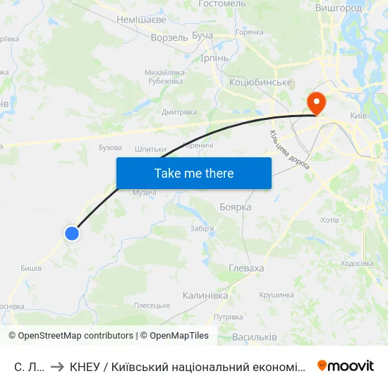 С. Лишня to КНЕУ / Київський національний економічний університет ім. В. Гетьмана map