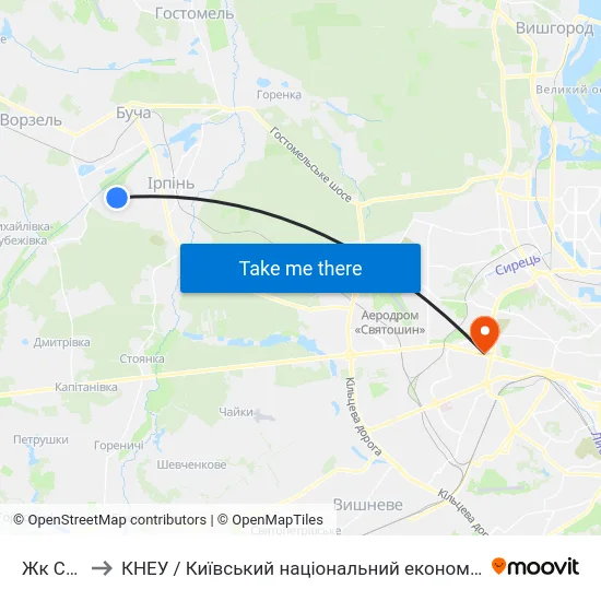 Жк Синергія to КНЕУ / Київський національний економічний університет ім. В. Гетьмана map