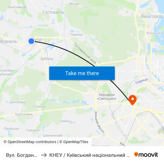 Вул. Богдана Хмельницького to КНЕУ / Київський національний економічний університет ім. В. Гетьмана map