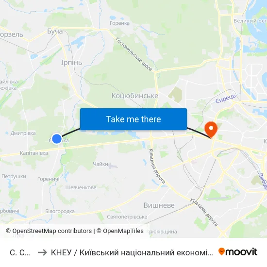 С. Стоянка to КНЕУ / Київський національний економічний університет ім. В. Гетьмана map