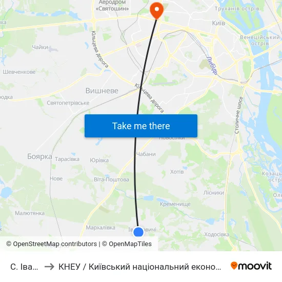 С. Іванковичі to КНЕУ / Київський національний економічний університет ім. В. Гетьмана map