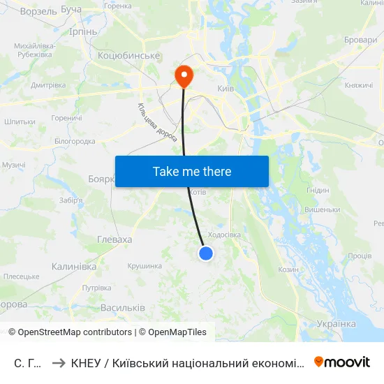 С. Гвоздів to КНЕУ / Київський національний економічний університет ім. В. Гетьмана map