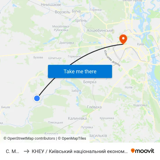 С. Мостище to КНЕУ / Київський національний економічний університет ім. В. Гетьмана map