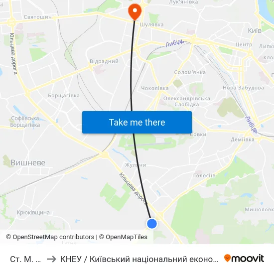 Ст. М. Теремки to КНЕУ / Київський національний економічний університет ім. В. Гетьмана map