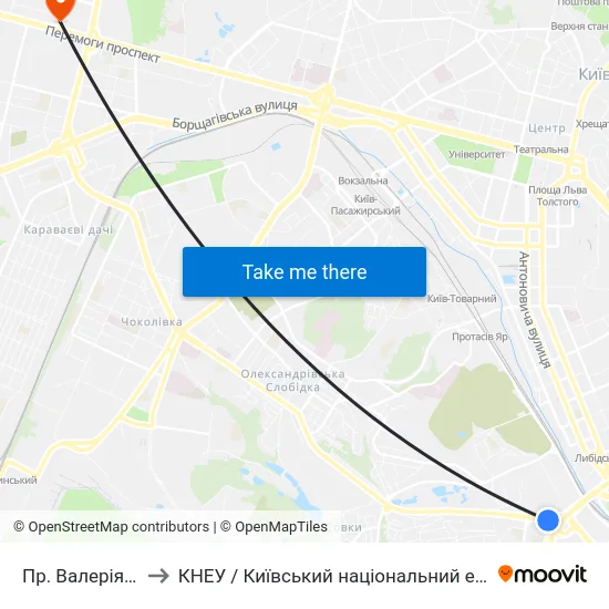Пр. Валерія Лобановського to КНЕУ / Київський національний економічний університет ім. В. Гетьмана map
