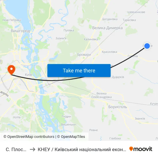 С. Плоске (Центр) to КНЕУ / Київський національний економічний університет ім. В. Гетьмана map