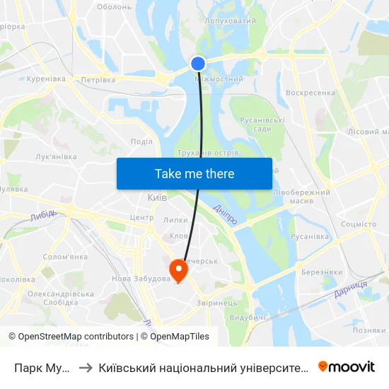 Парк Муромець to Київський національний університет культури і мистецтв map