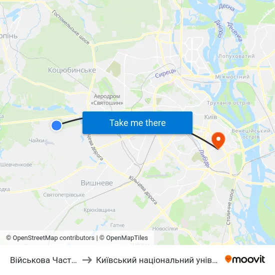 Військова Частина (На Вимогу) to Київський національний університет культури і мистецтв map
