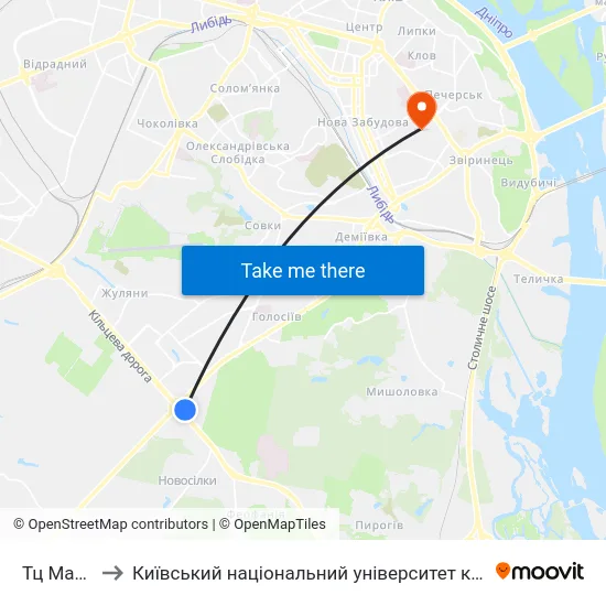 Тц Магелан to Київський національний університет культури і мистецтв map
