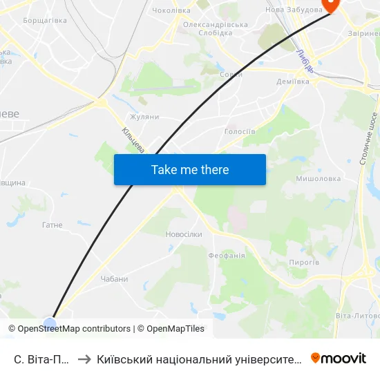 С. Віта-Поштова to Київський національний університет культури і мистецтв map