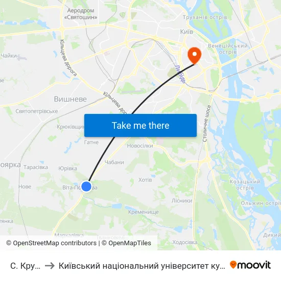 С. Круглик to Київський національний університет культури і мистецтв map