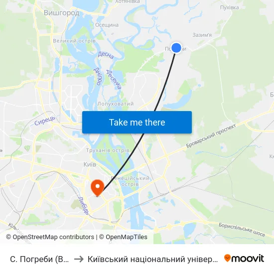 С. Погреби (Вул. Соборна) to Київський національний університет культури і мистецтв map