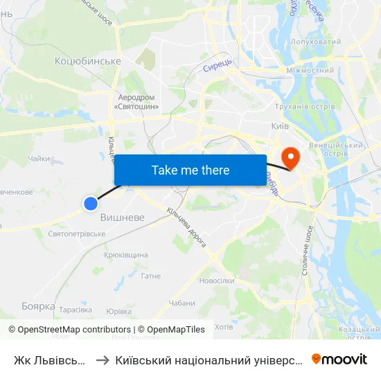 Жк Львівський Маєток to Київський національний університет культури і мистецтв map