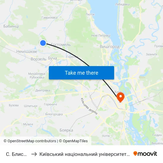 С. Блиставиця to Київський національний університет культури і мистецтв map