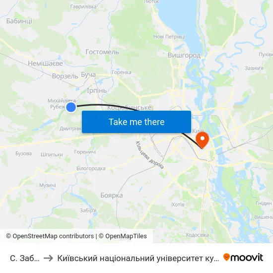 С. Забуччя to Київський національний університет культури і мистецтв map